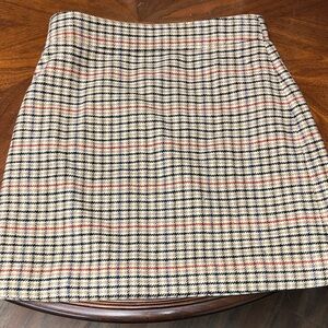 J. Crew Plaid Mini Skirt - Cream, Black, and Red